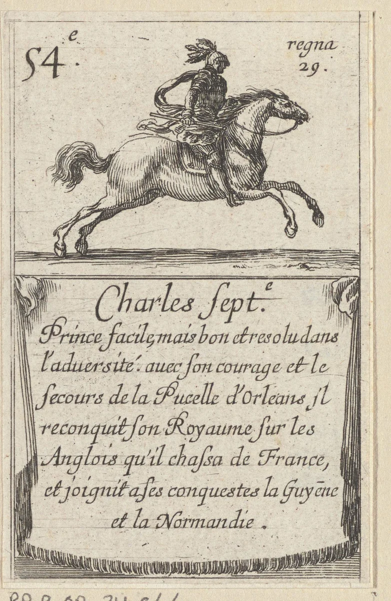 Karel VII by Stefano della Bella, print, 1620-1664