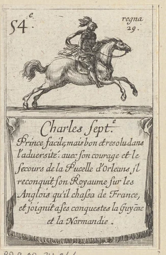 Karel VII by Stefano della Bella, print, 1620-1664