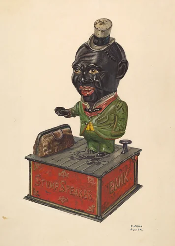 Stump Speaker Bank by Florian Rokita, index of american design, 1938