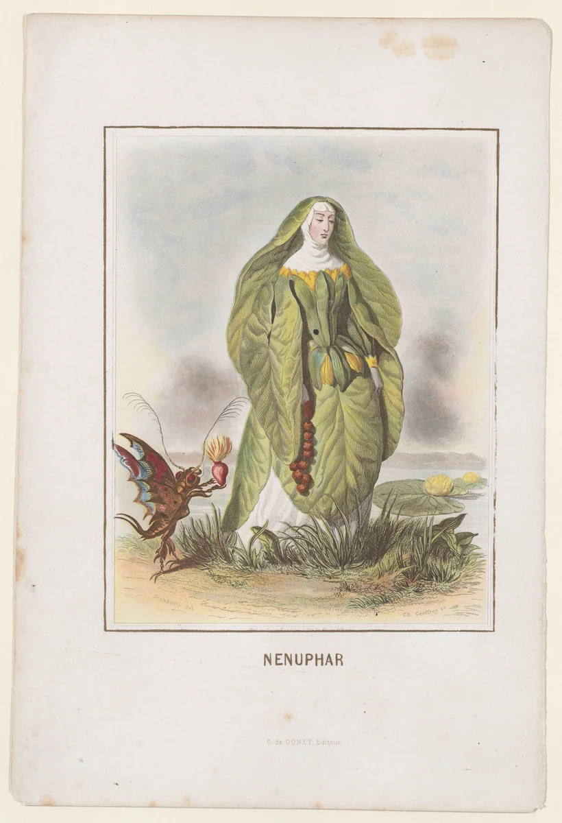Nenuphar, from "Les Fleurs Animées" by J. J. Grandville, print, 1847