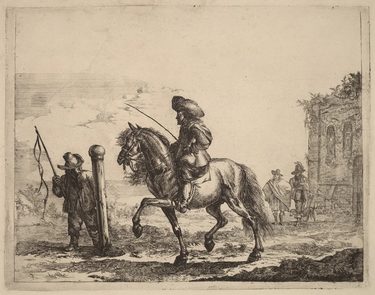 Riding School by Jacob Duck, print, 1600-1667