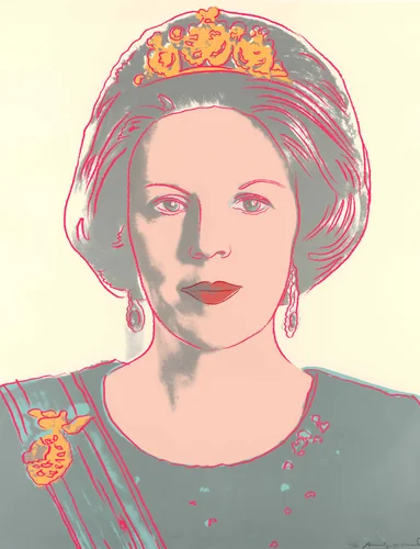 Portrait of Queen Beatrix by Andy Warhol, print, 1985