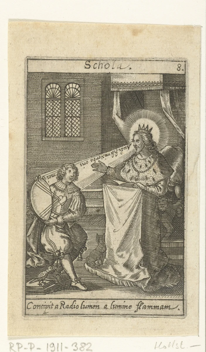 Een koning en zijn leerling by Martin Baes, print, 1614-1631
