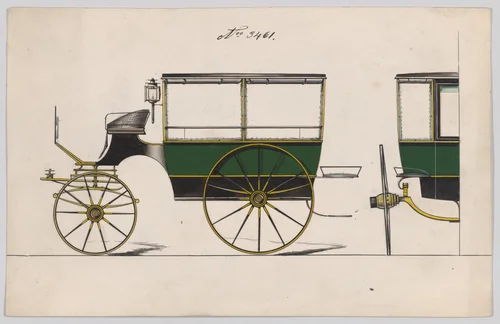 Design for Omnibus or Wagonette, no. 3461 by Brewster & Co., drawing, 1878