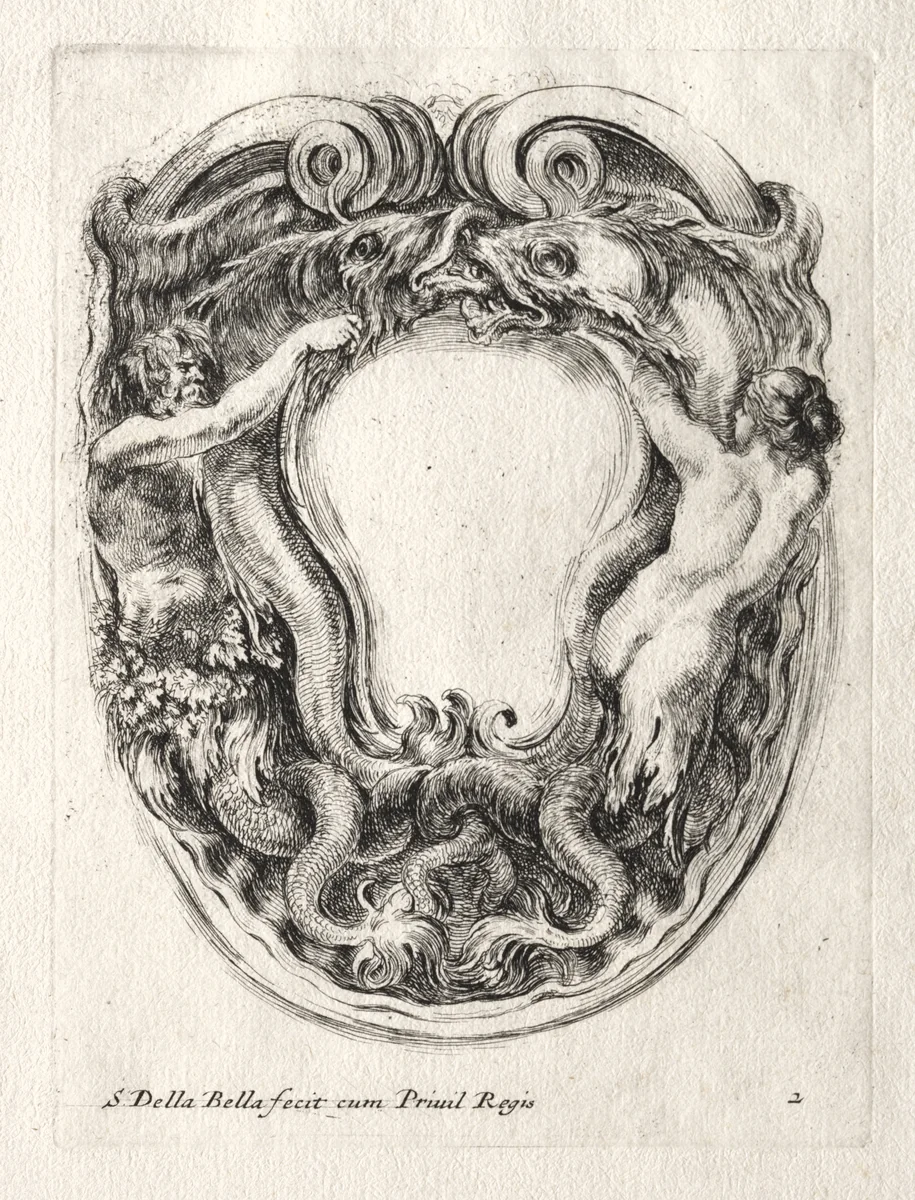 New Model for a Cartouche by Stefano della Bella, print, 1647