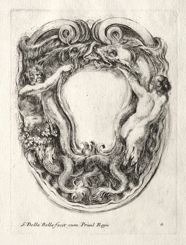 New Model for a Cartouche by Stefano della Bella, print, 1647