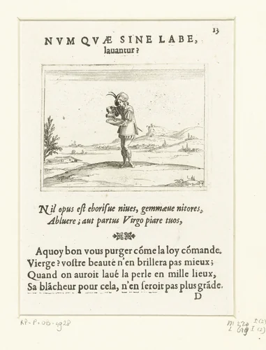 Een man wast een parel by Jacques Callot, print, 1625-1629