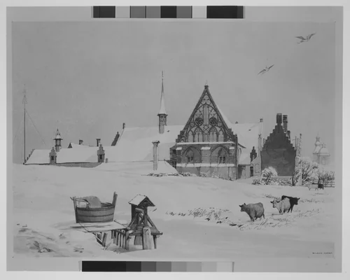 Byloke, Ghent by Thomas Shotter Boys, print, 1839