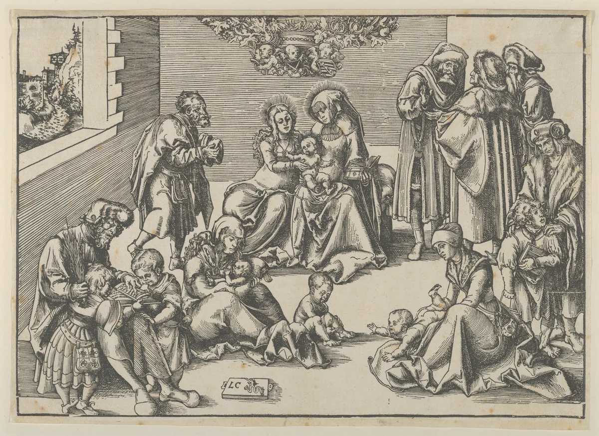 The Holy Family and Kindred by Lucas Cranach, print, 1472-1553