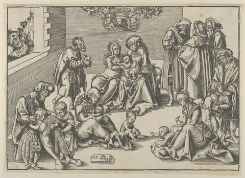 The Holy Family and Kindred by Lucas Cranach, print, 1472-1553