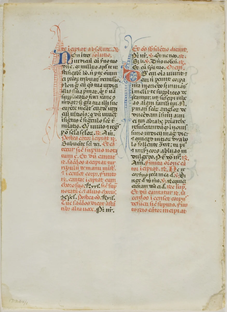 Illuminated Manuscript Leaf by Italian, drawing, 1445-1455