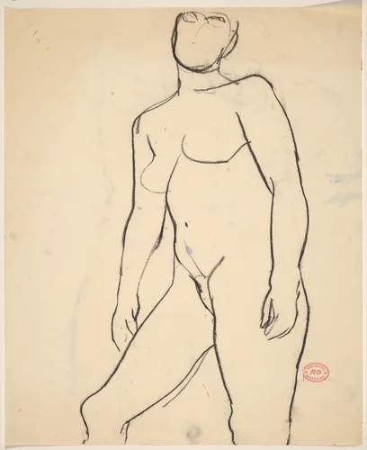 Untitled [standing female nude] by Richard Diebenkorn, drawing, 1955-1967