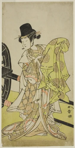The Actor Yamashita Kinsaku II as Tsukimasu, Acting as Sakura-maru, in the Play Miya-bashira Iwao no Butai, Performed at the Morita Theater in the Seventh Month, 1773 by Katsukawa Shunsho (勝川 春章), print, 1768-1778