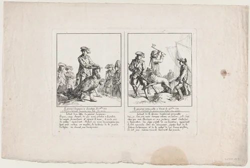 Le Général Burgoyne à Saratoga, le 17 Octobre, 1777; and Le Général Cornwallis à Yorck, le 19 Octobre, 1781 by anonymous, print, 1781