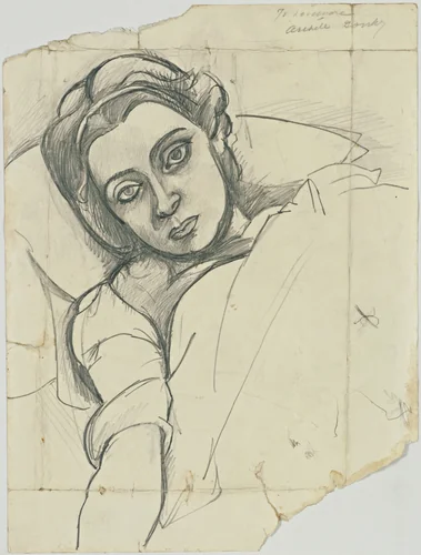 Portrait of Leonore Gallet by Arshile Gorky, drawing, 1938