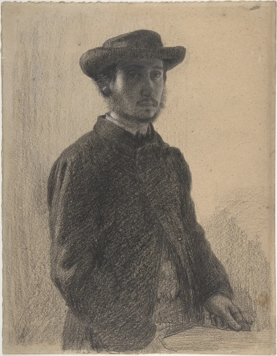 Self-Portrait by Edgar Degas, drawing, 1857