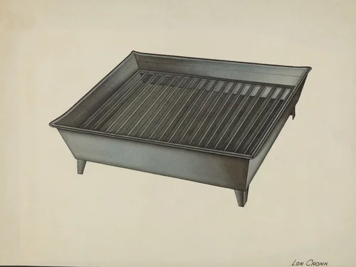 Shaker Tin Dish Drainer by Lon Cronk, index of american design, 1941
