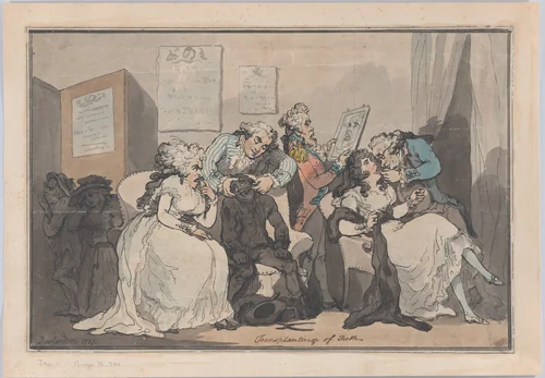 Transplanting of Teeth by Thomas Rowlandson, print, 1787