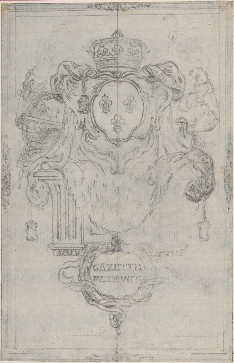 Design for the Headpiece of the "Gazette de France" by Hubert François Gravelot, drawing, 1710-1773
