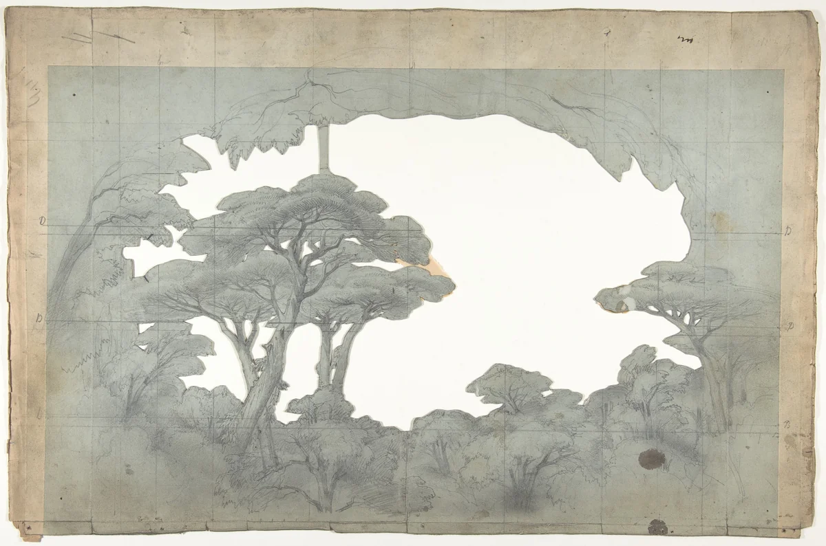 Design for a Stage Set at the Opéra, Paris by Eugène Cicéri, drawing, 1825-1890