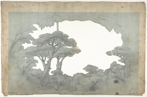 Design for a Stage Set at the Opéra, Paris by Eugène Cicéri, drawing, 1825-1890