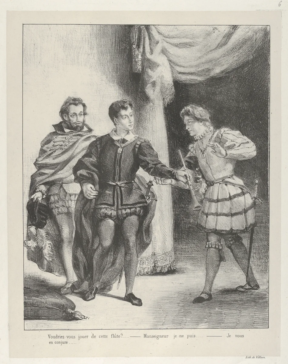 Hamlet and Guildenstern by Eugène Delacroix, print, 1834-1843