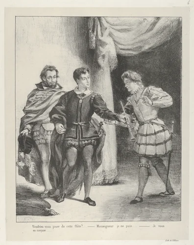 Hamlet and Guildenstern by Eugène Delacroix, print, 1834-1843