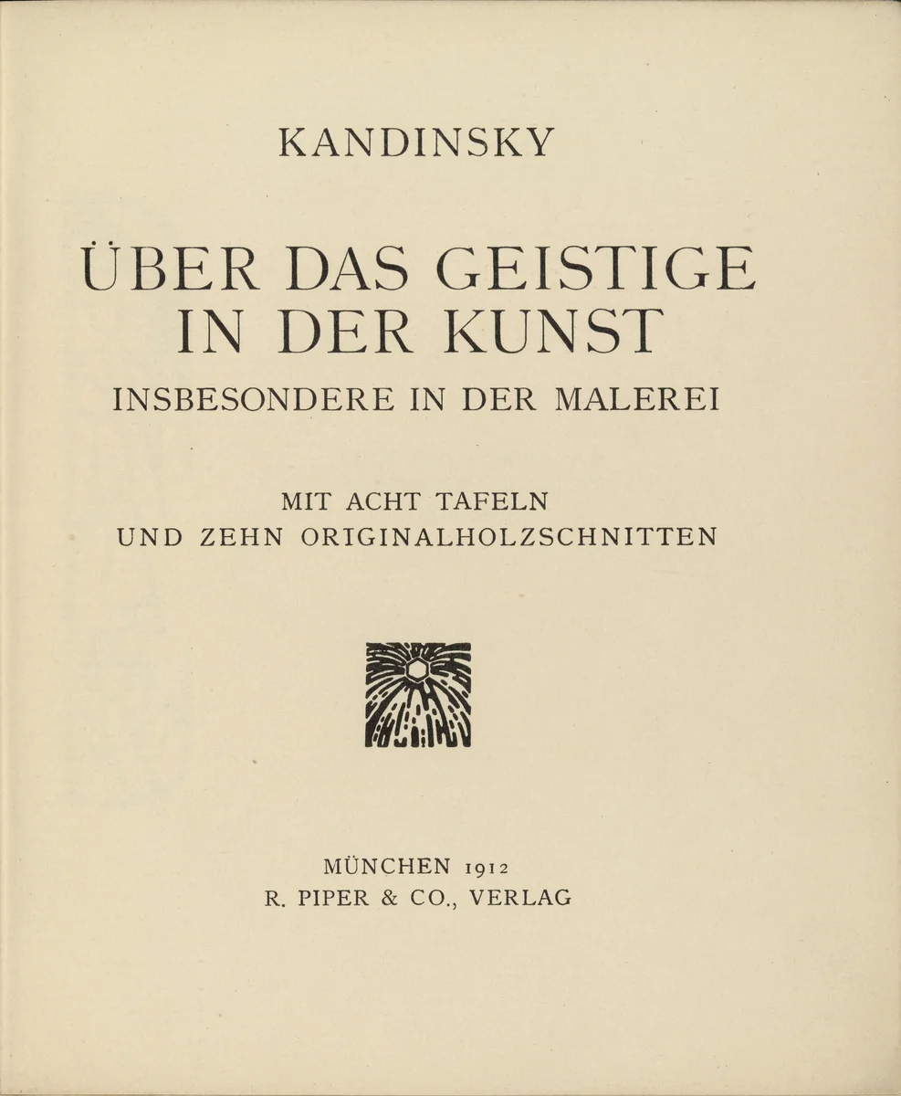 Über das Geistige in der Kunst: Insbesondere in der Malerei (Concerning the Spiritual in Art: Especially in Painting) by Wassily Kandinsky, illustrated book, 1911
