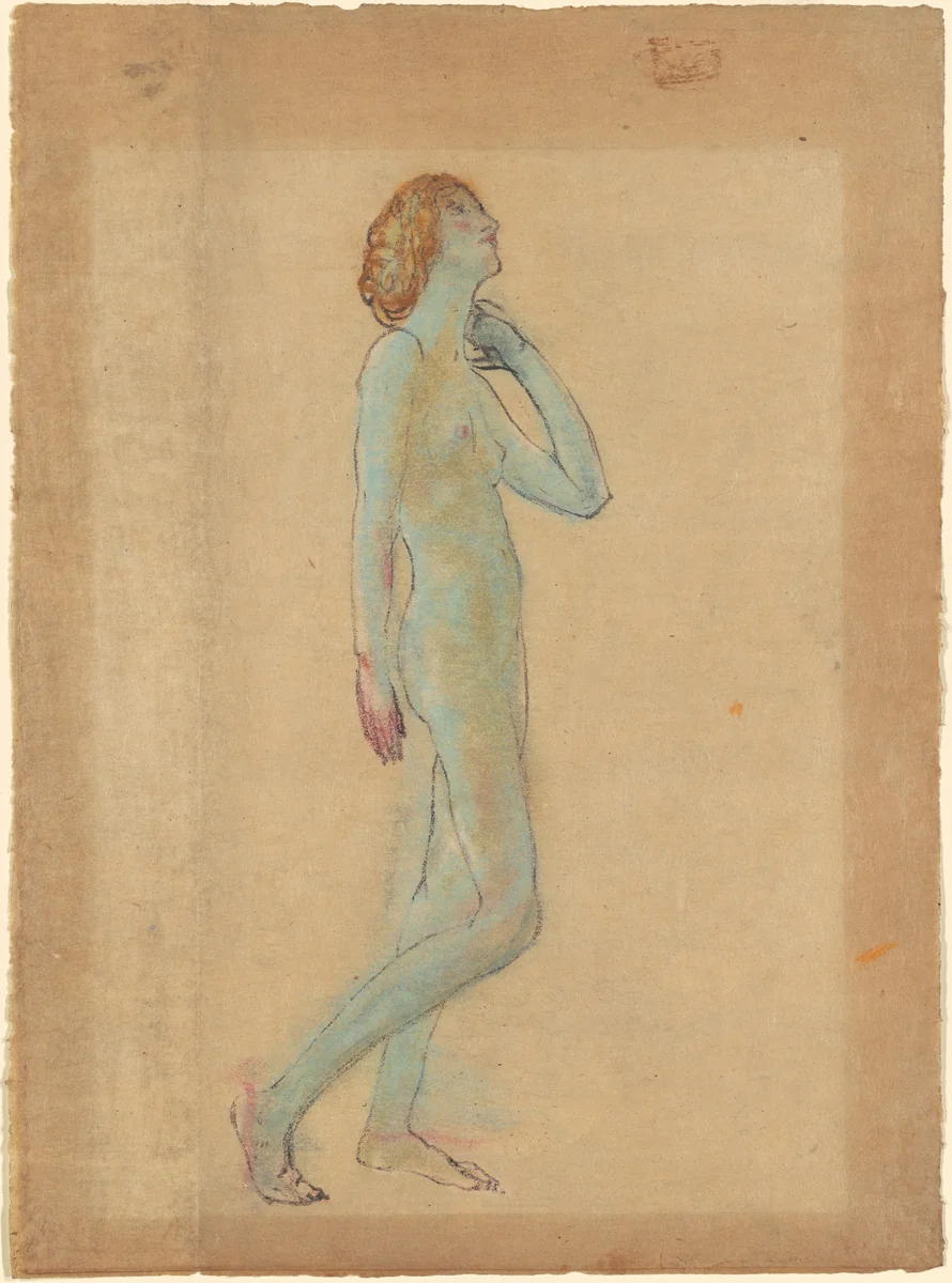 Blue Nude by Arthur B. Davies, drawing, 1917-1928