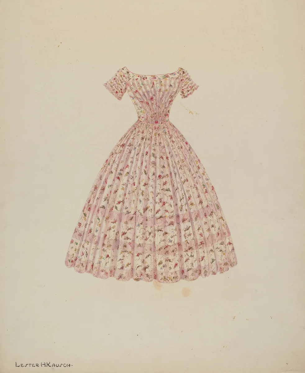 Dress by Lester Kausch, index of american design, 1940