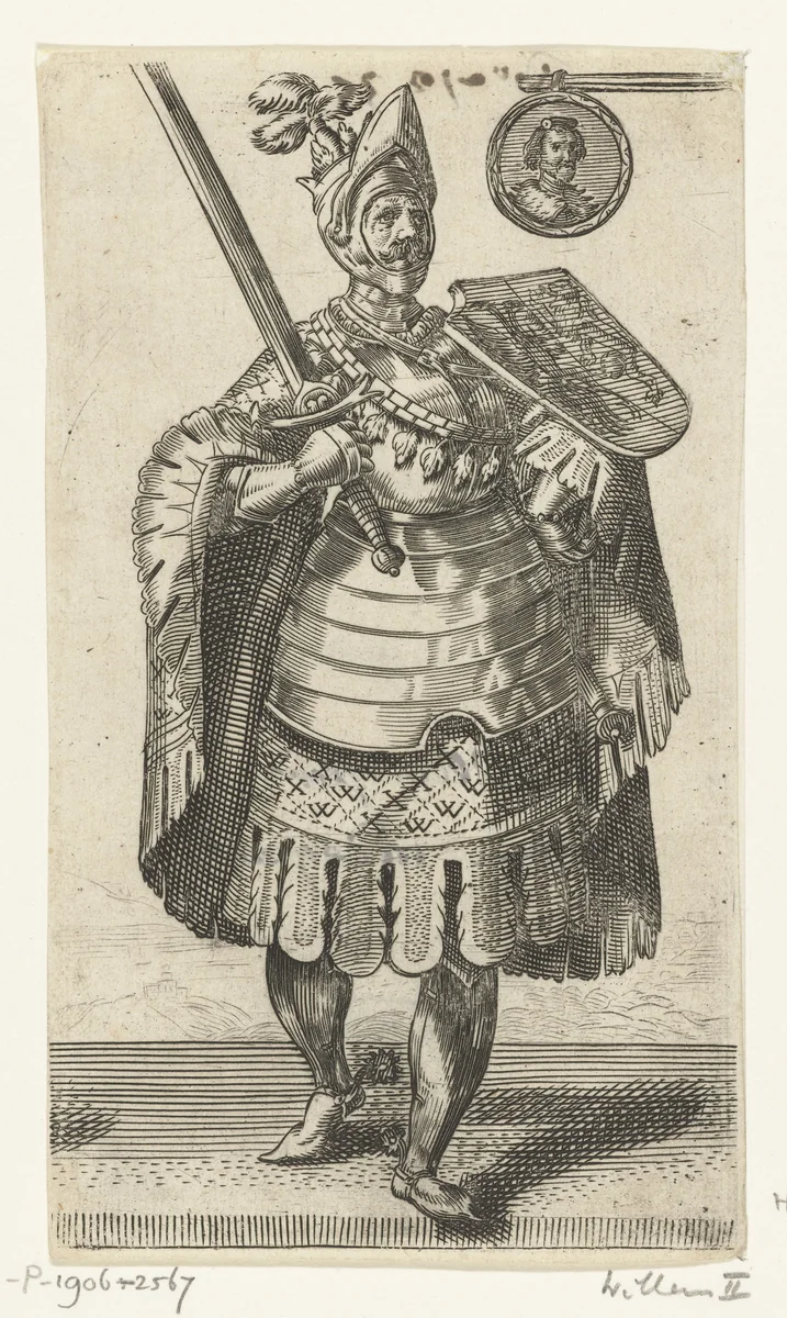 Portret van Willem II, graaf van Holland, rooms-koning by Adriaen Matham, print, 1620