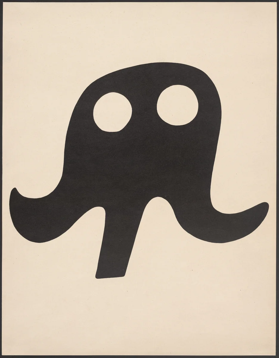 Mustache Hat (Schnurrhut) from Merz 5. 7 Arpaden by Hans Arp. Arp Portfolio. Second Portfolio of the Merz Publisher (Merz 5. 7 Arpaden von Hans Arp. Arp Mappe. Zweite Mappe des Merzverlages) by Jean Arp, print, 1923