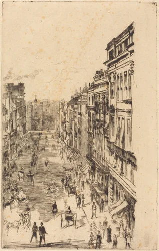 St James's Street by James McNeill Whistler, print, 1878