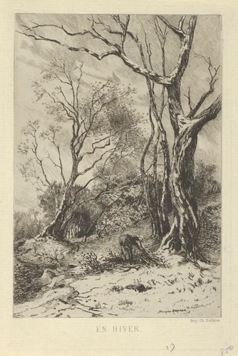 En Hiver by Tancrède Abraham, print, 1836-1895