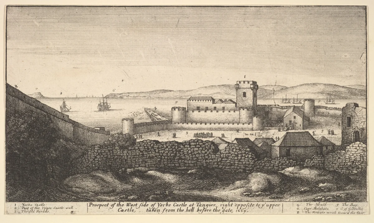 The West Side of Yorke Castle by Wenceslaus Hollar, print, 1669