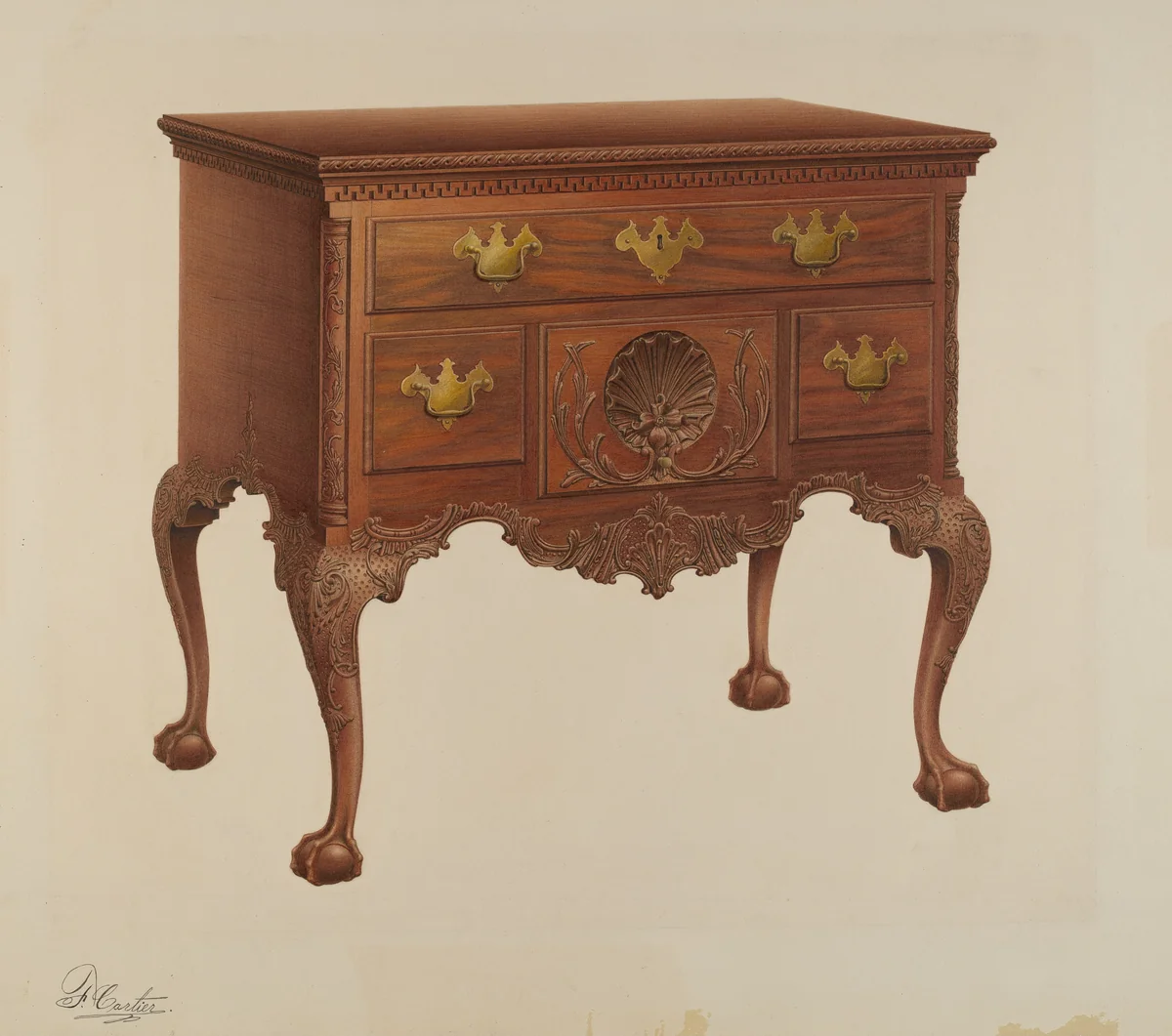 Lowboy by Ferdinand Cartier, index of american design, 1940