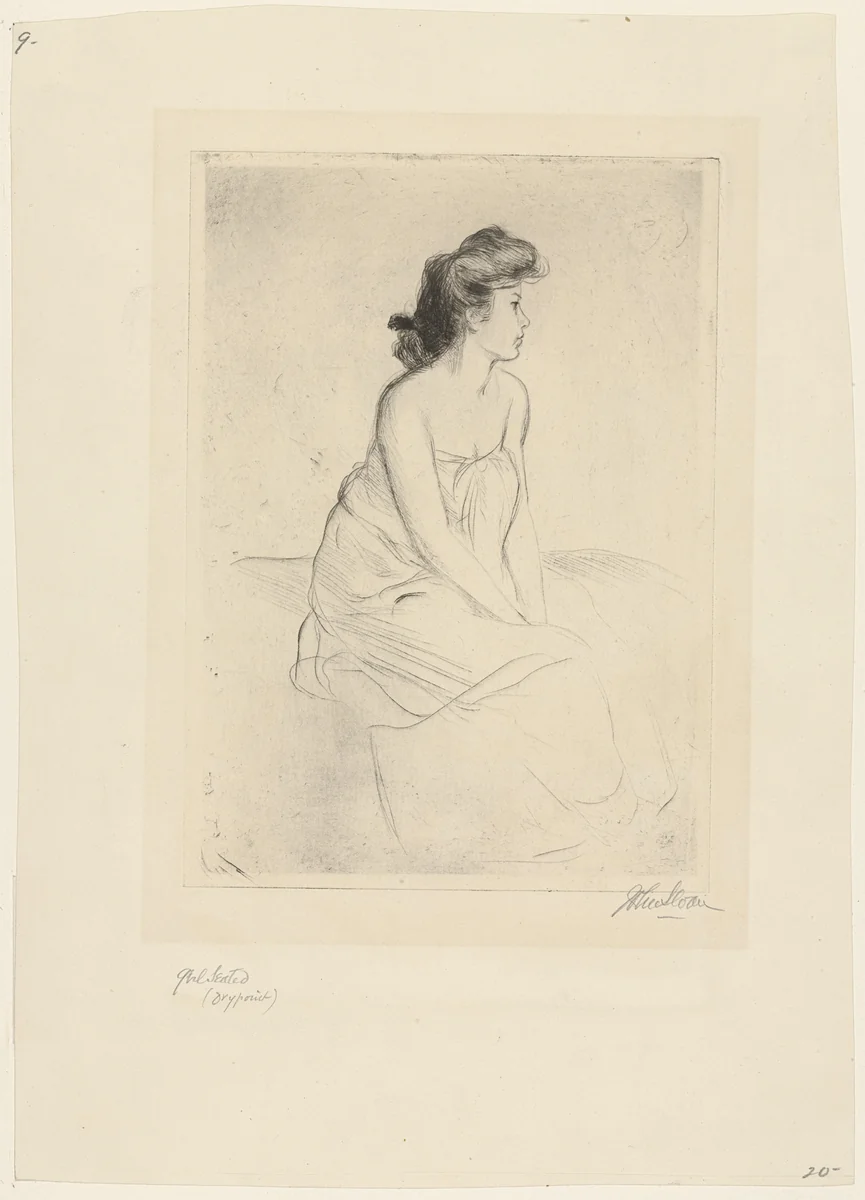 Girl Seated by John Sloan, print, 1903