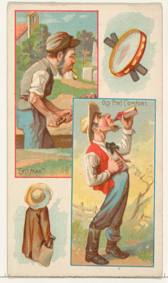 End Man / Old Pint Comfort, from the Jokes series (N118) issued by Duke Sons & Co. to promote Honest Long Cut Tobacco by W. Duke, Sons & Co., print, 1890-1893