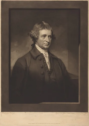 Edmund Burke by John Jones; George Romney, print, 1790