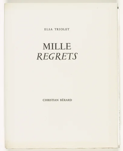 Mille Regrets (A Thousand Regrets) by Christian Bérard, illustrated book, 1947