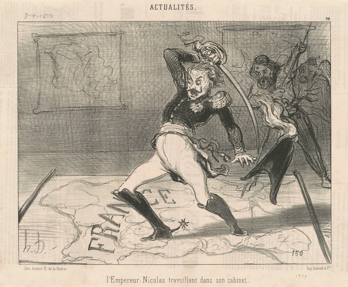 L'Empereur Nicolas travaillant dans son cabinet by Honoré Daumier, print, 1850