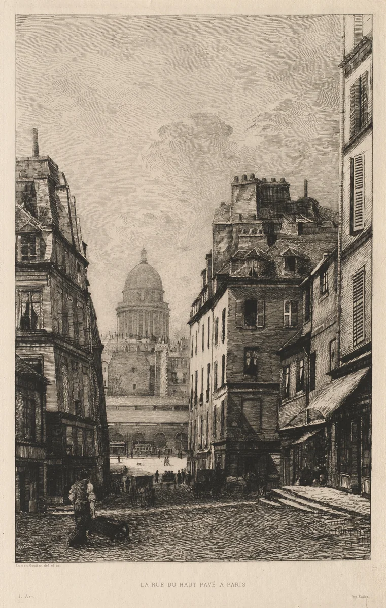La rue du Haut Pavé à Paris by Lucien Gautier, print, 1881