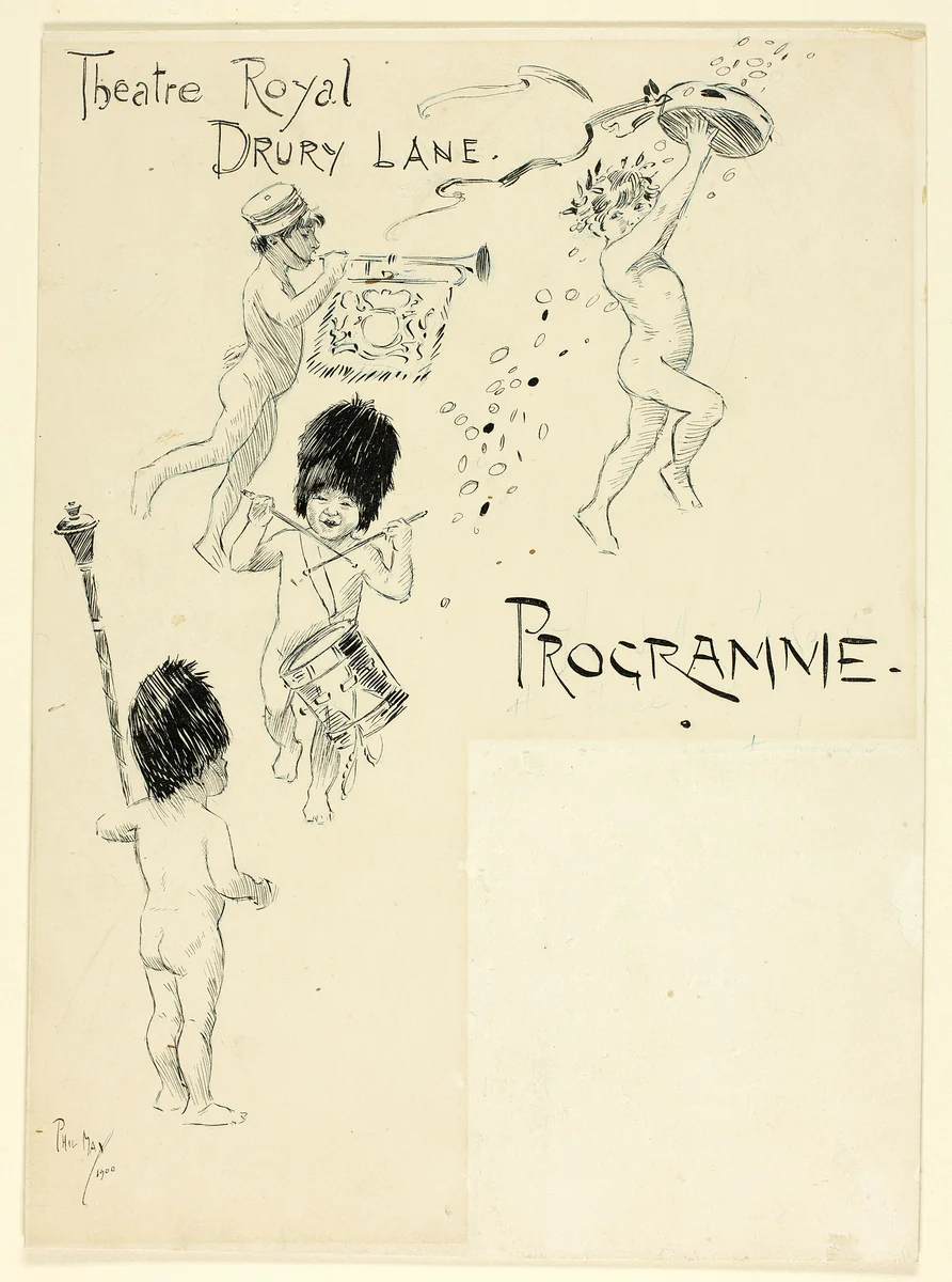 Theatre Toyal Drury Lane Programme by Philipp William May, drawing, 1900