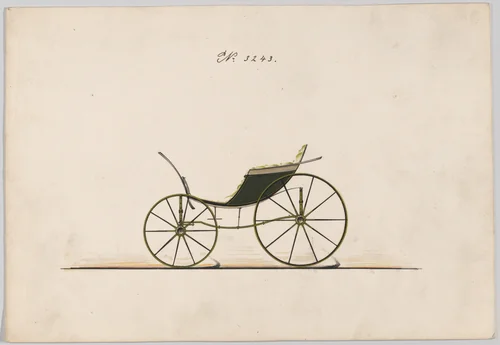Design for Pony Phaeton, no. 3243 by Brewster & Co., drawing, 1876