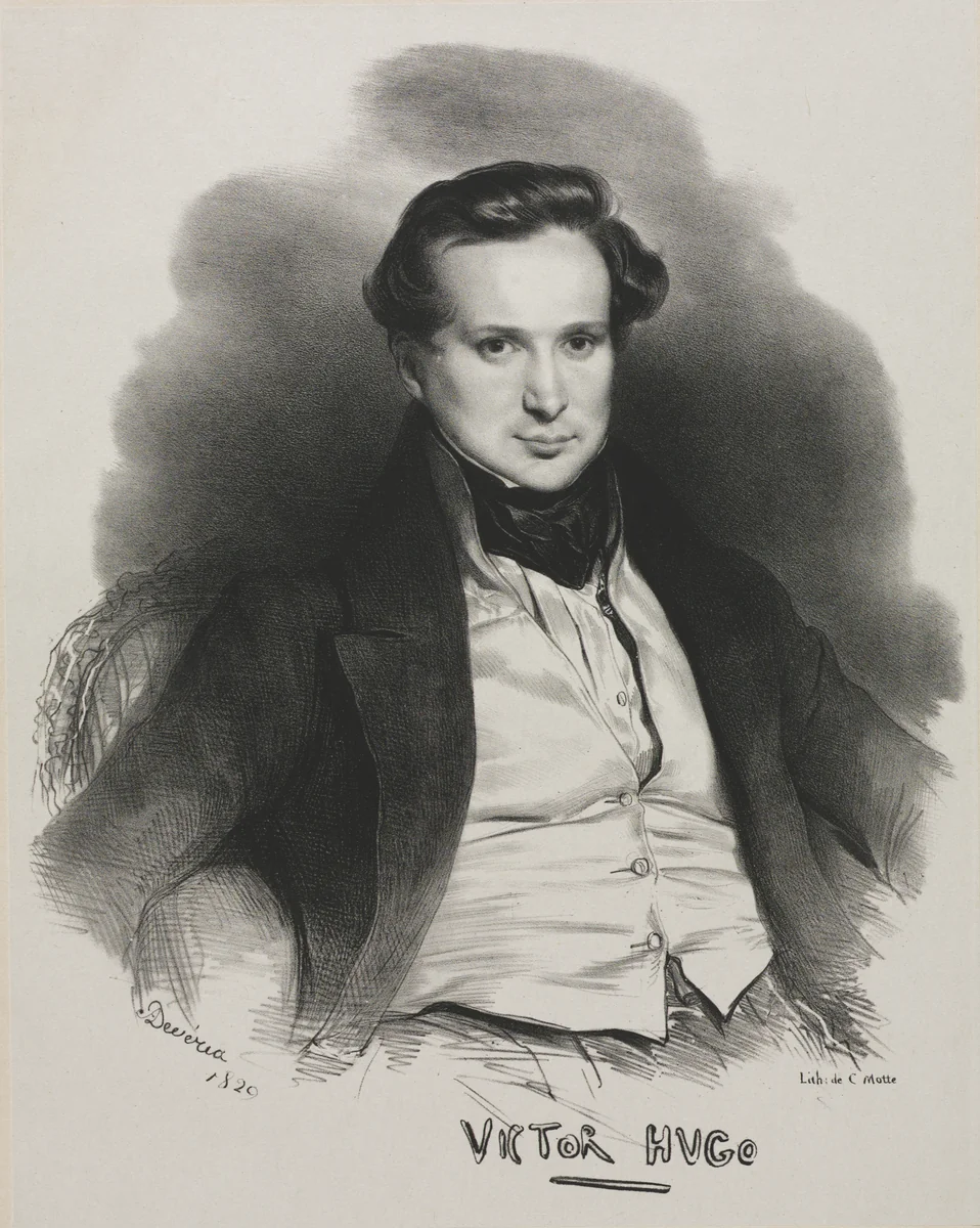 Victor Hugo by Achille Devéria, print, 1829