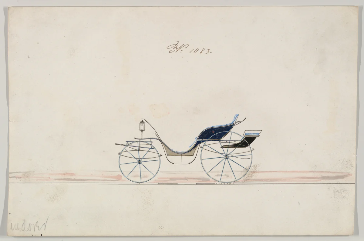 Phaeton #1083 by Brewster & Co., drawing, 1865-1875