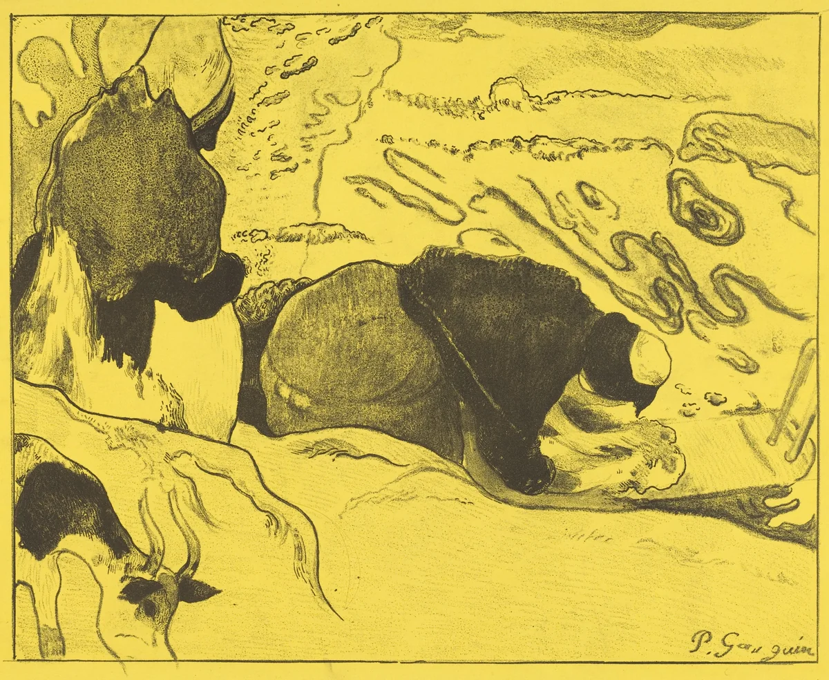 The Washerwomen (Les laveuses) by Paul Gauguin; Edouard Ancourt, print, 1889