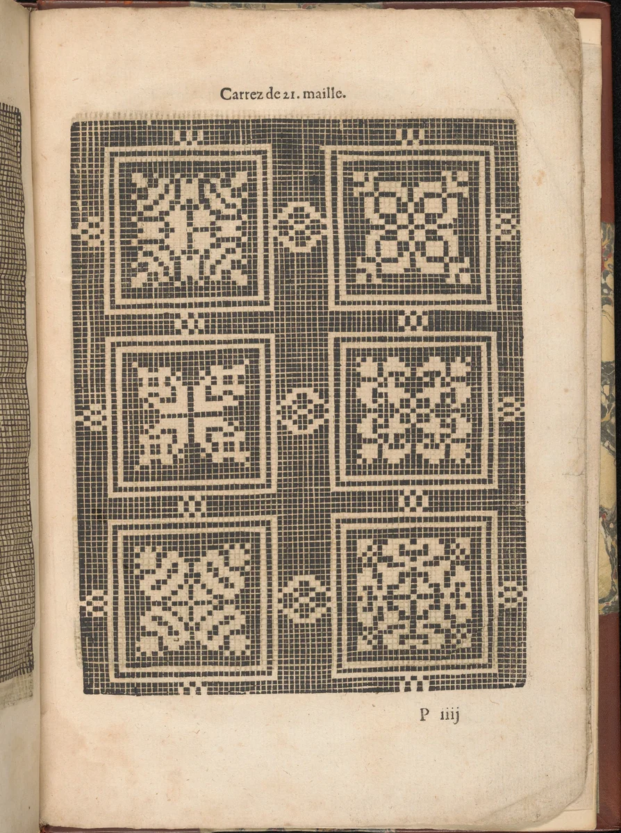 Les Secondes Oeuvres, et Subtiles Inventions De Lingerie du Seigneur Federic de Vinciolo Venitien, page 60 (recto) by Federico de Vinciolo, book, 1603