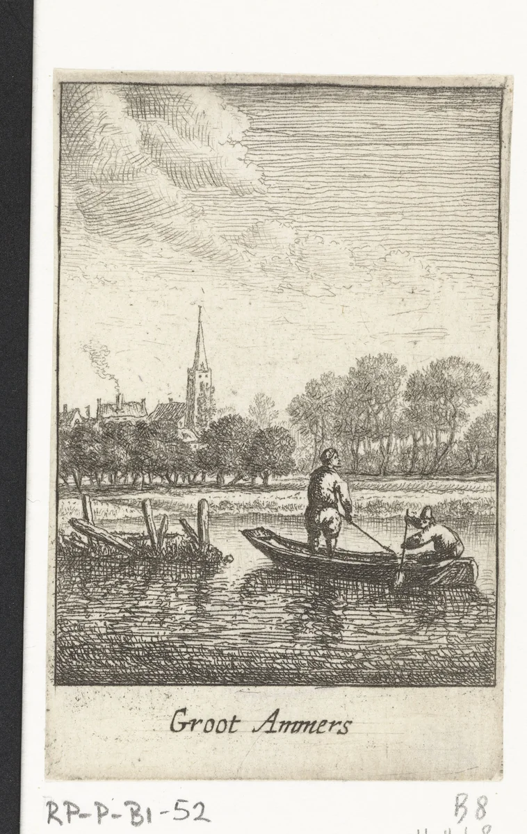 Gezicht op Groot-Ammers by Jan van Almeloveen, print, 1662-1683