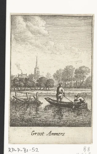 Gezicht op Groot-Ammers by Jan van Almeloveen, print, 1662-1683
